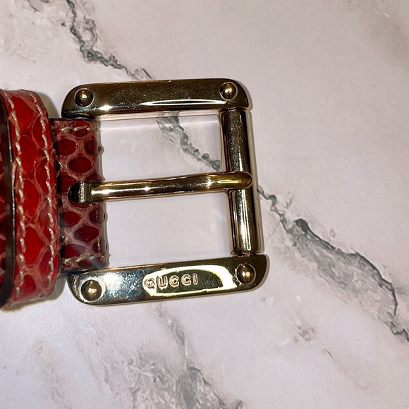 Ultra Rare GUCCI Exotic Leather (Python) Interlocking GG Belt - Picture 4 of 7